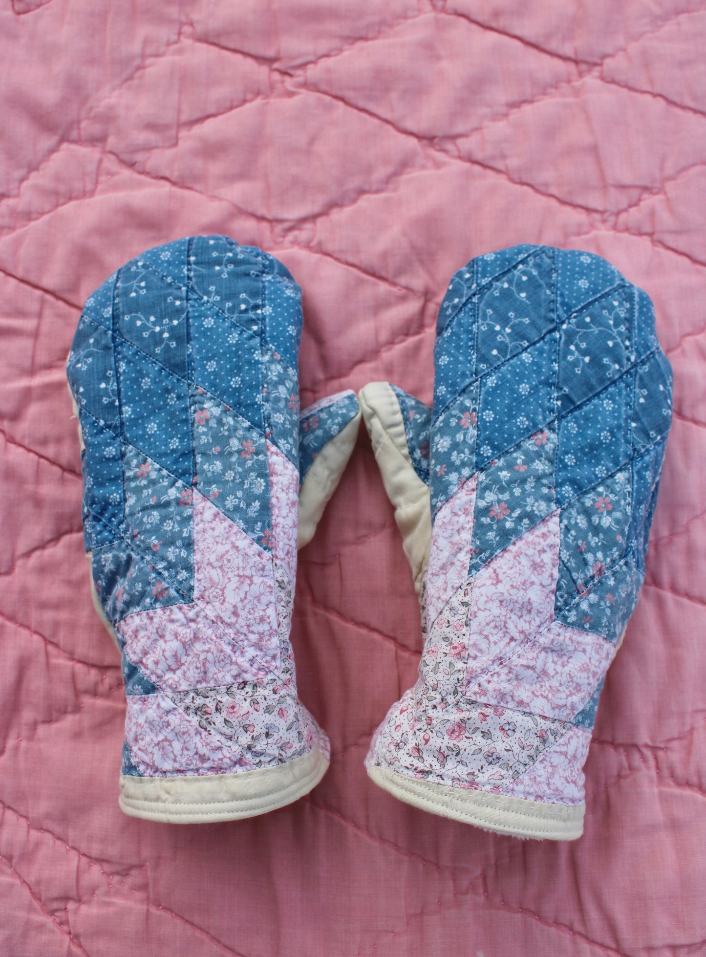 Vintage Patchwork Quilt Mittens #2