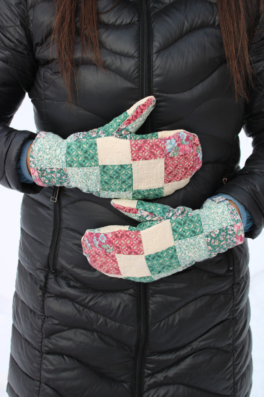 Vintage Patchwork Quilt Mittens #3