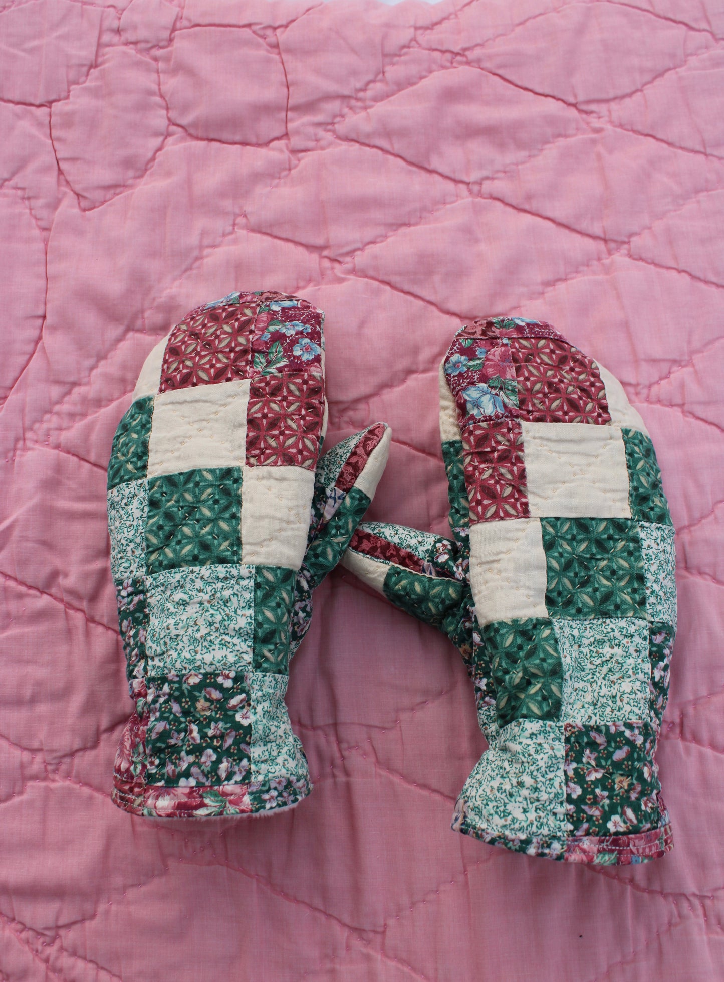 Vintage Patchwork Quilt Mittens #3