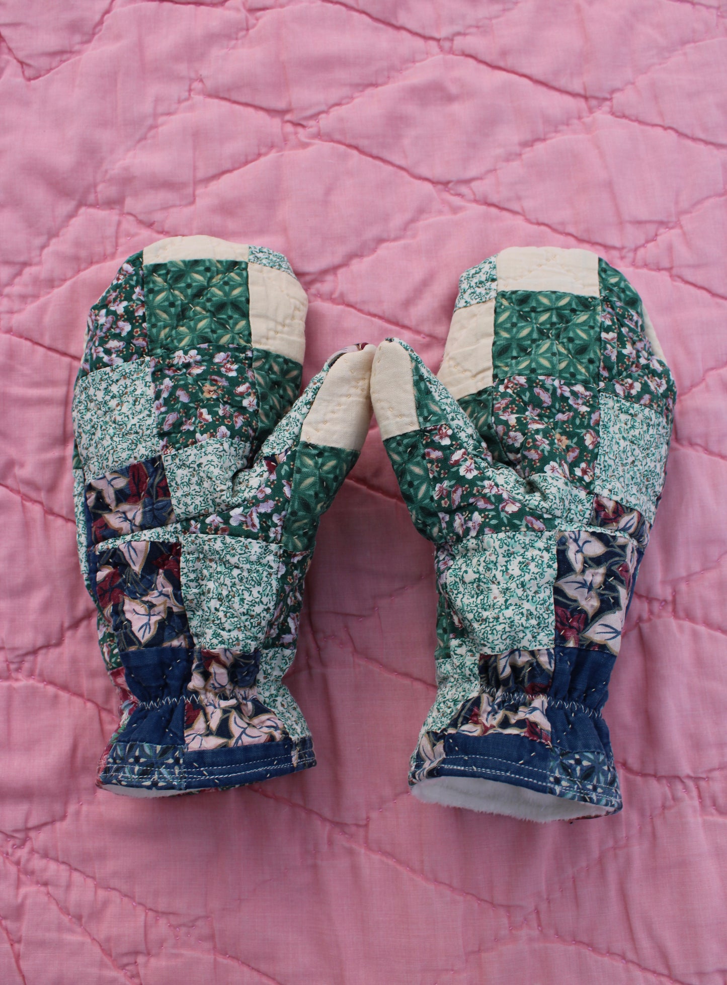 Vintage Patchwork Quilt Mittens #3