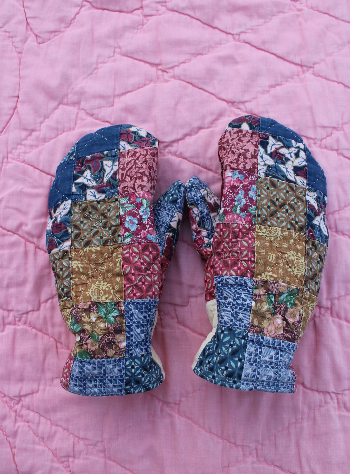 Vintage Patchwork Quilt Mittens #5