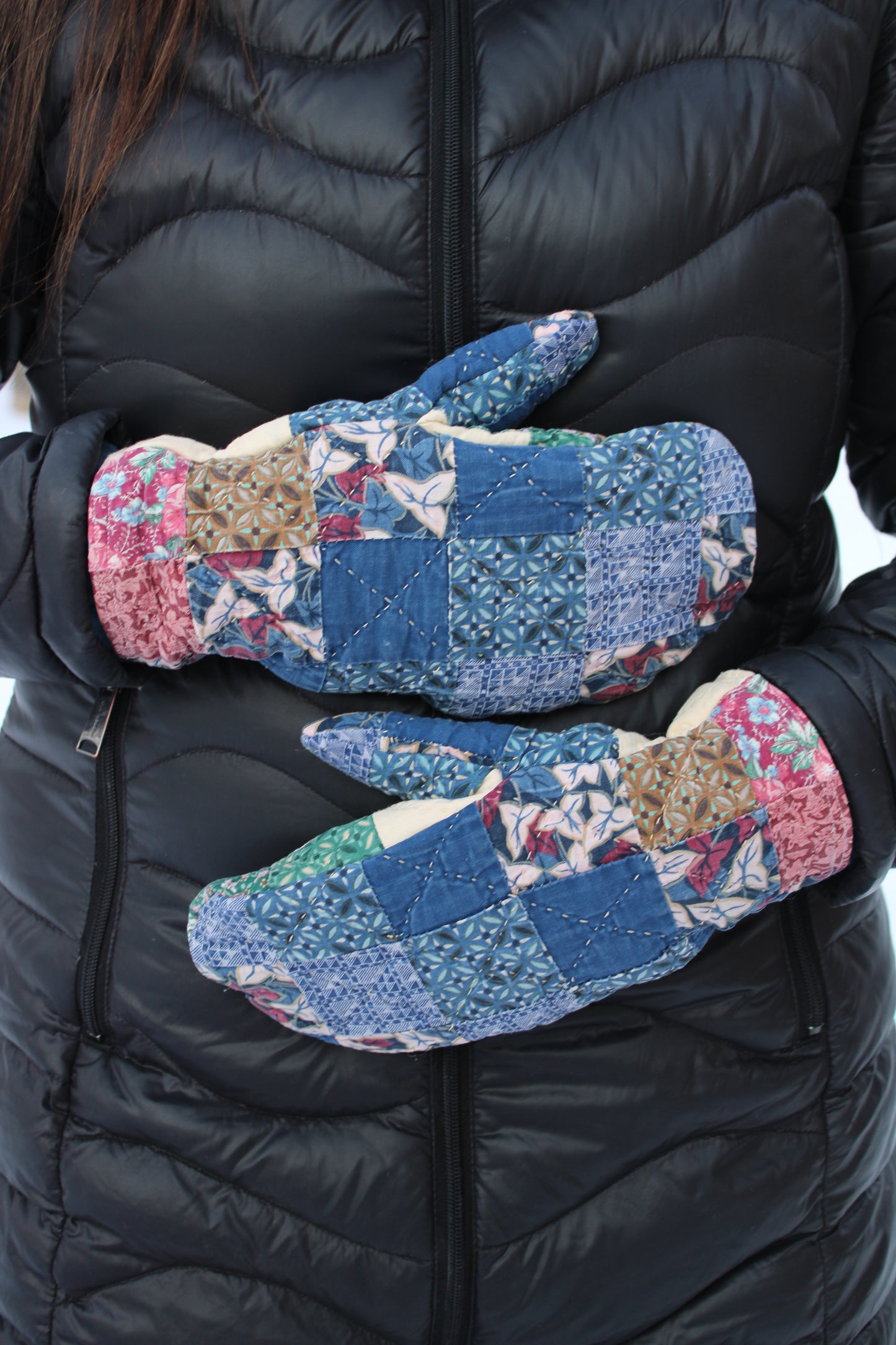 Vintage Patchwork Quilt Mittens #6