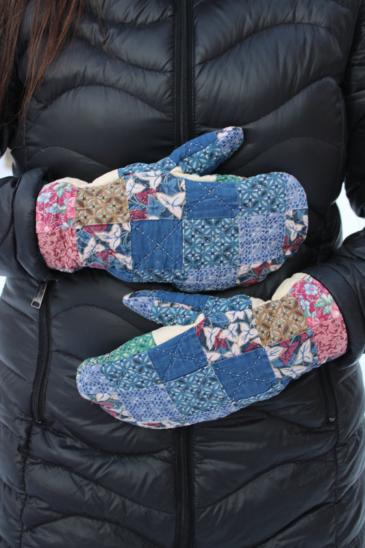 Vintage Patchwork Quilt Mittens #6