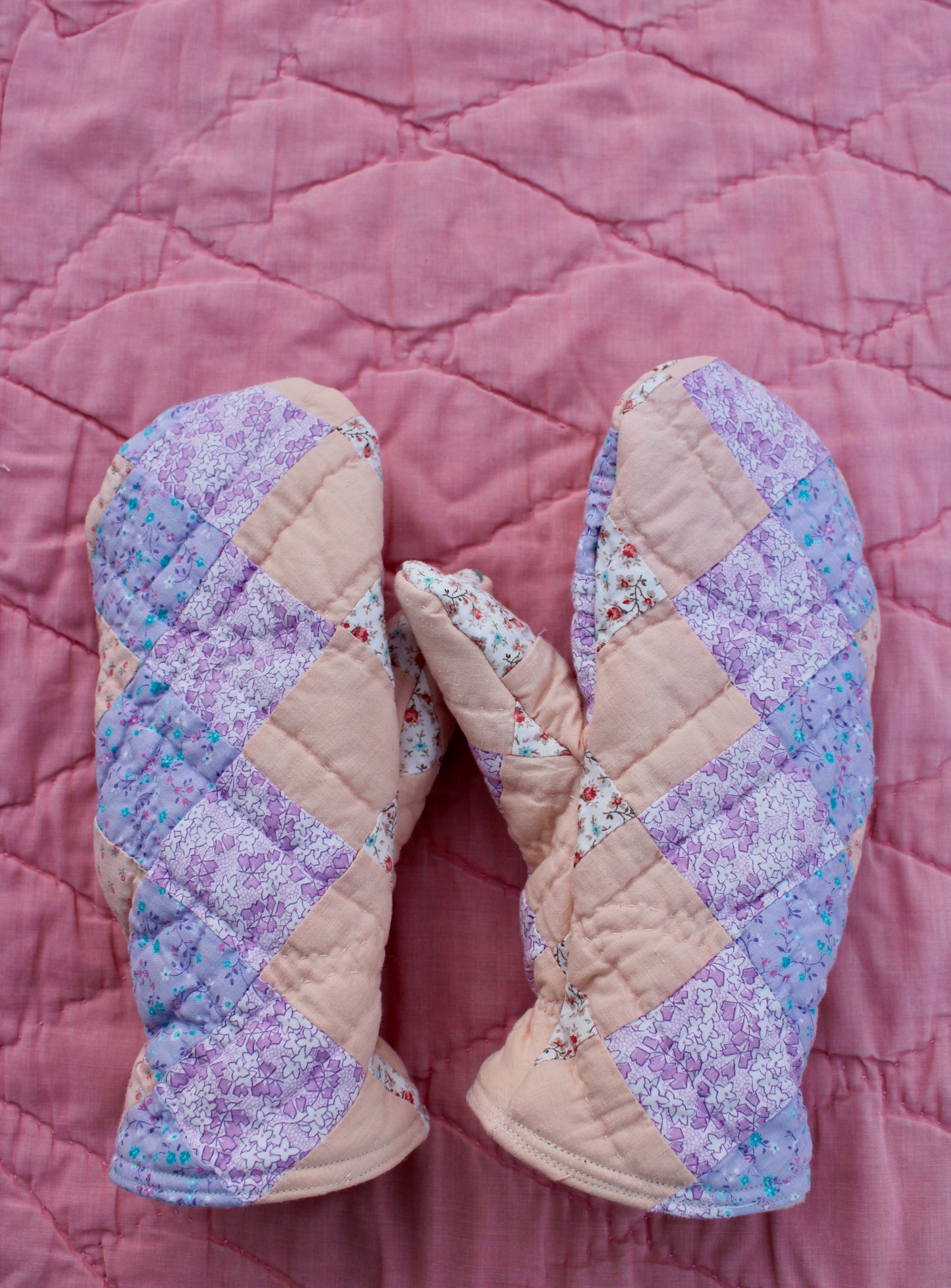 Vintage Patchwork Quilt Mittens #8