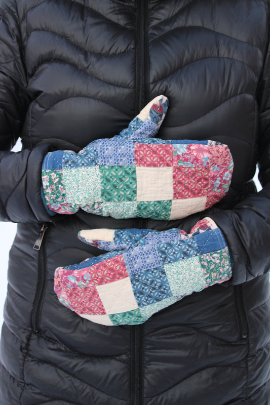 Vintage Patchwork Quilt Mittens #9