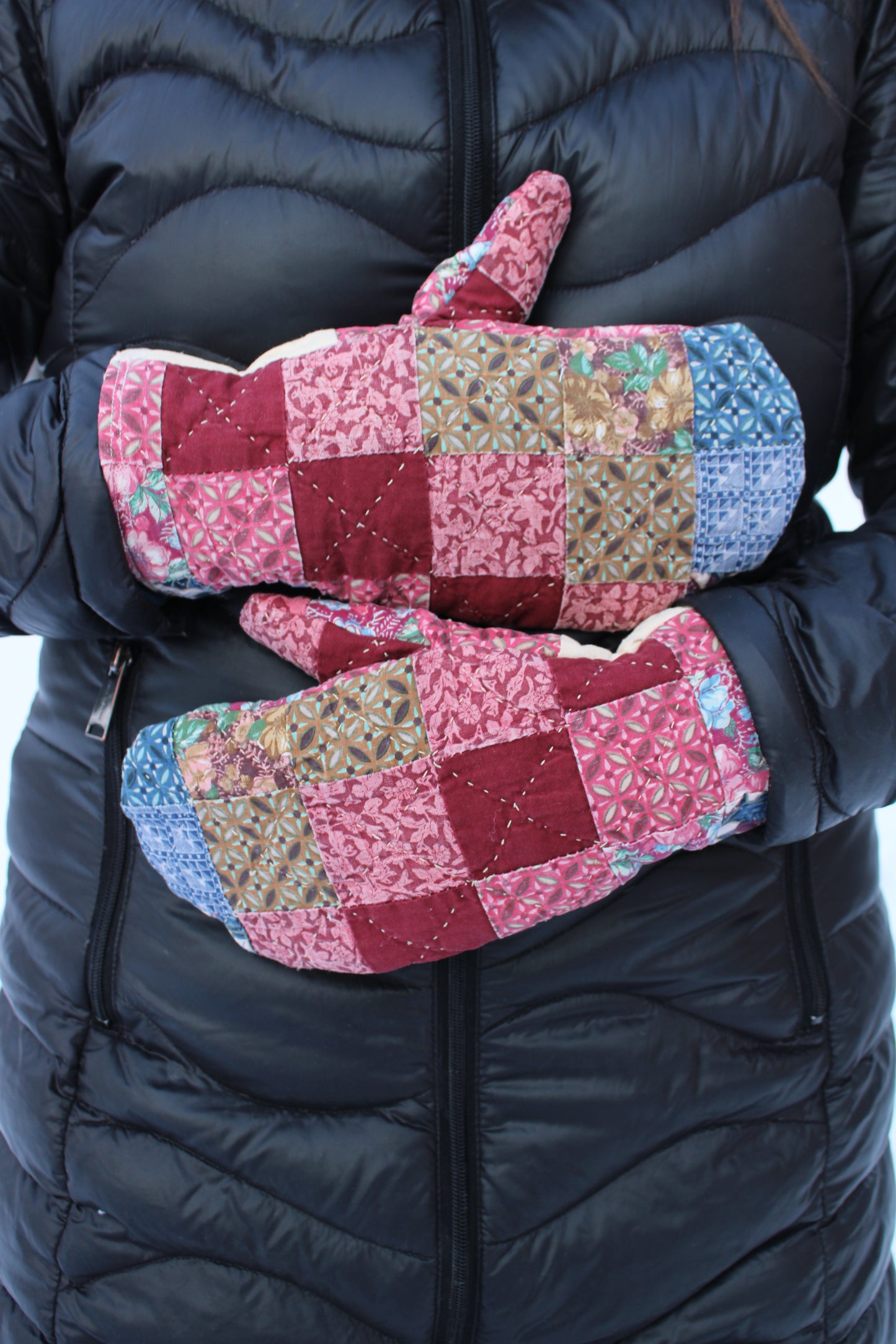 Vintage Patchwork Quilt Mittens #11