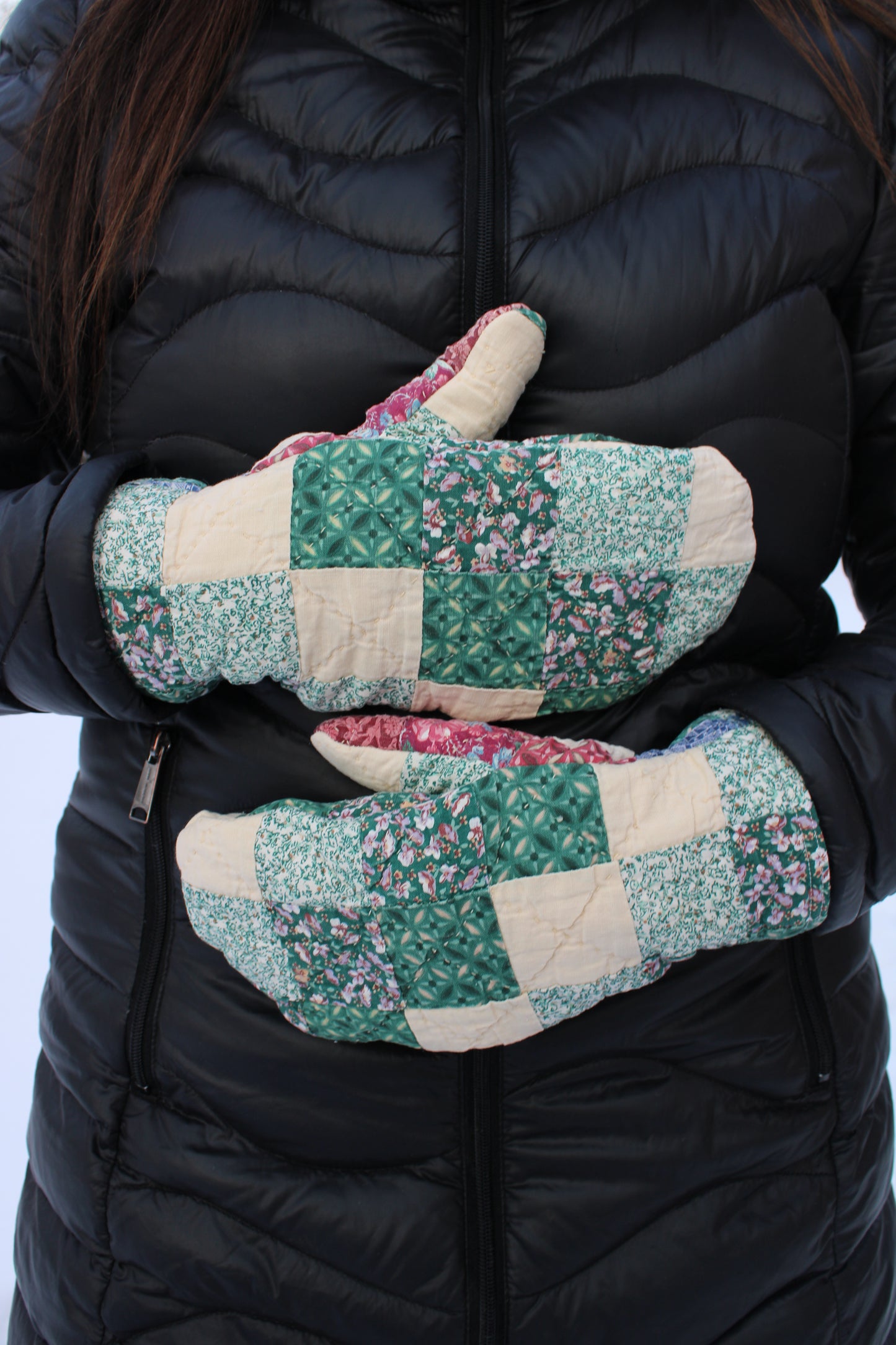 Vintage Patchwork Quilt Mittens #13