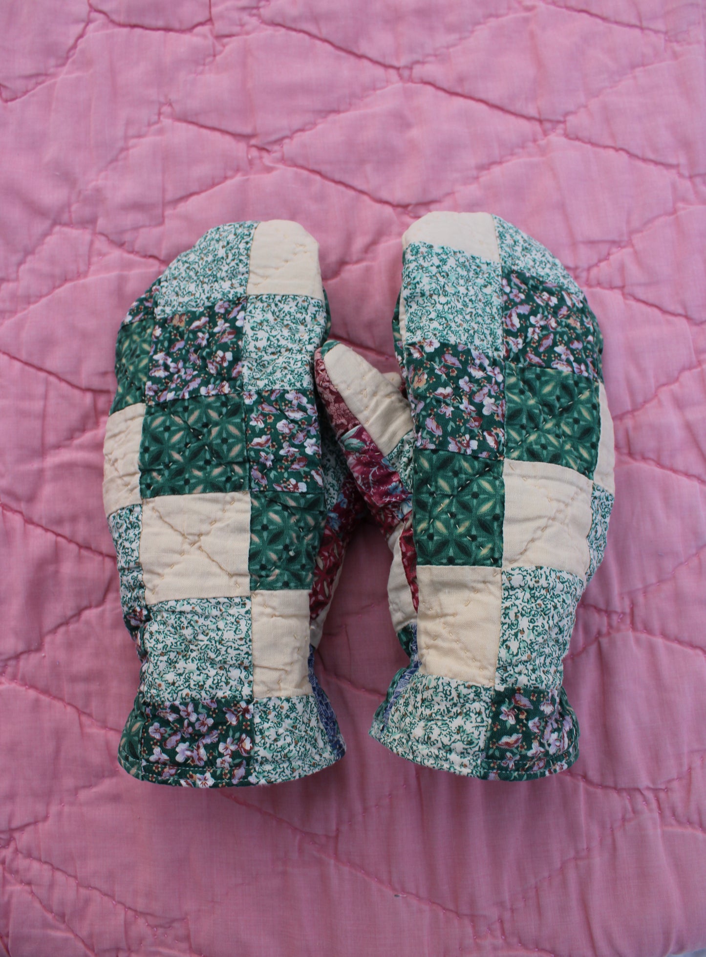 Vintage Patchwork Quilt Mittens #13
