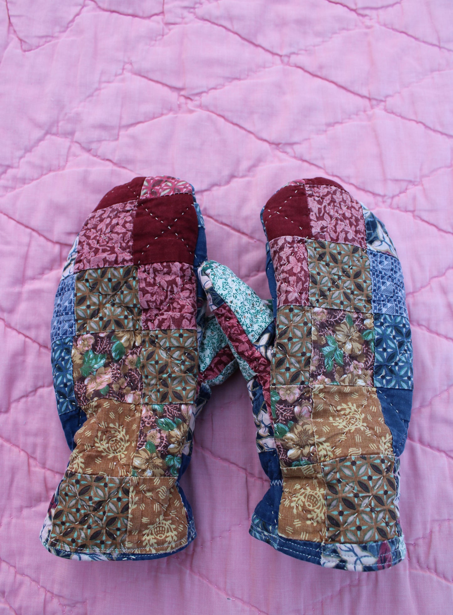 Vintage Patchwork Quilt Mittens #14