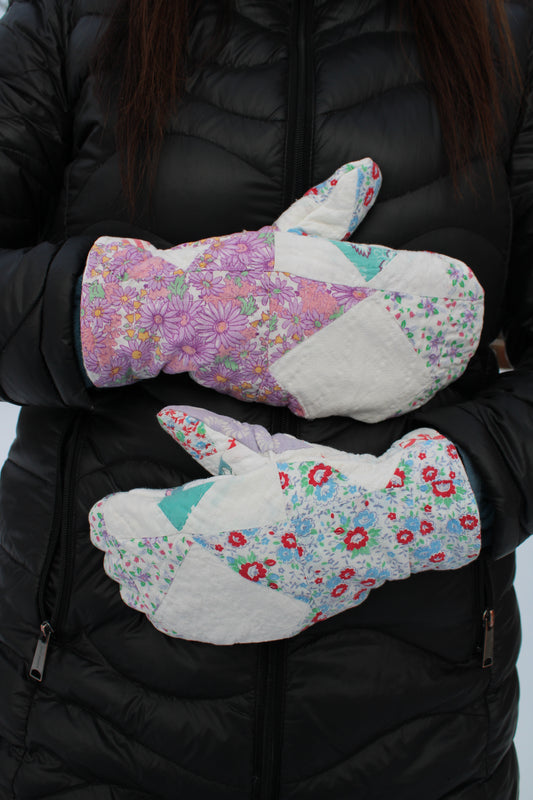 Vintage Patchwork Quilt Mittens #21