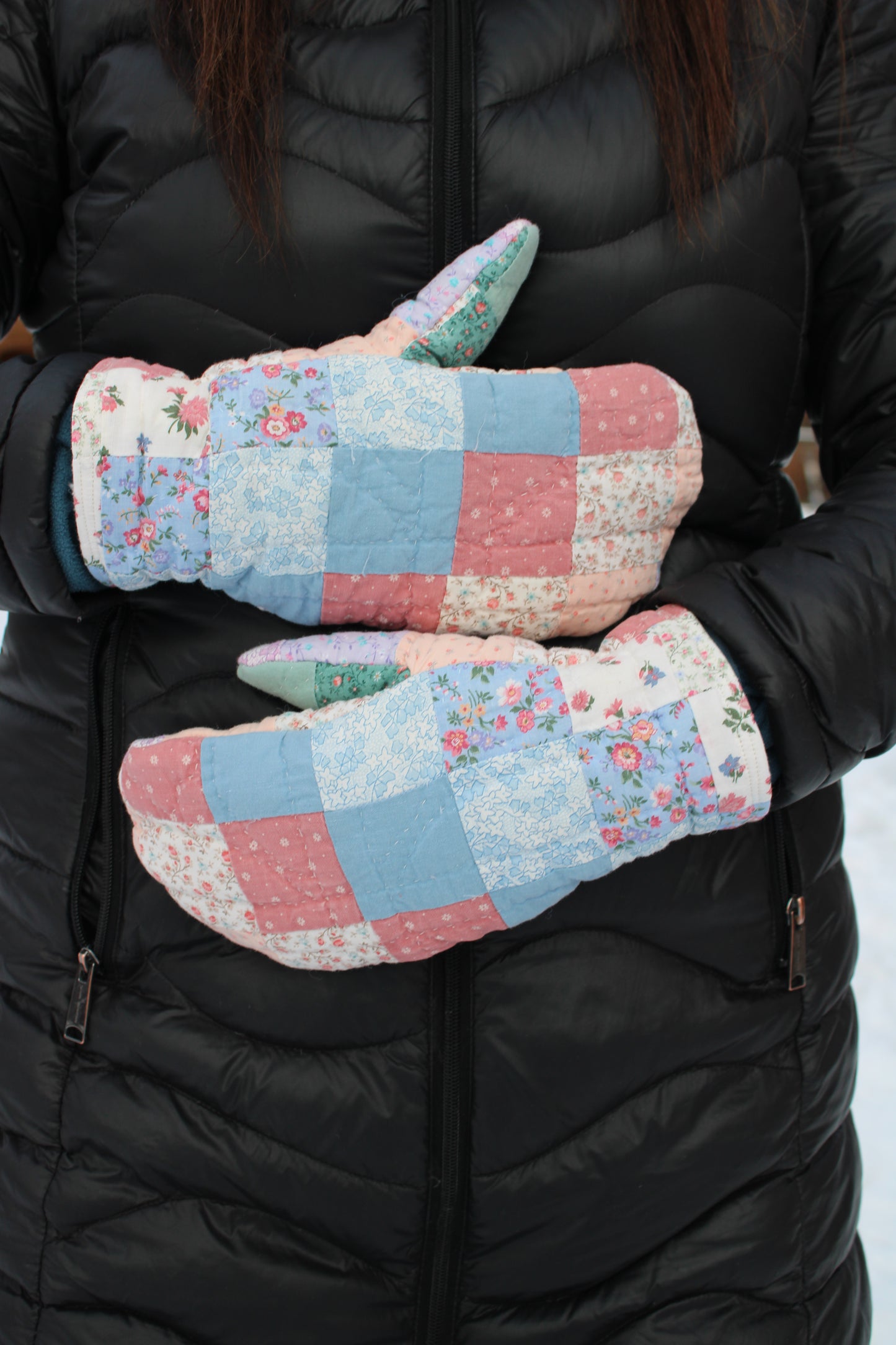 Vintage Patchwork Quilt Mittens #22
