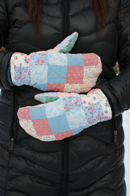 Vintage Patchwork Quilt Mittens #22