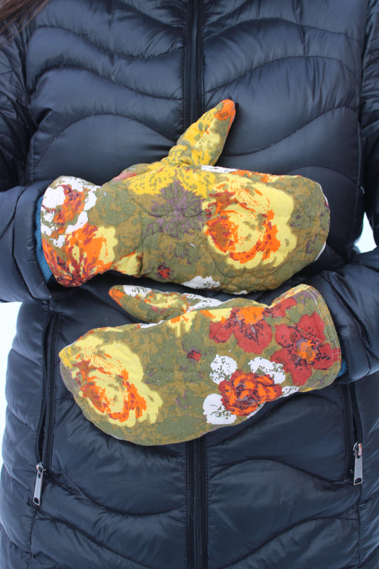 Vintage Patchwork Quilt Mittens #23