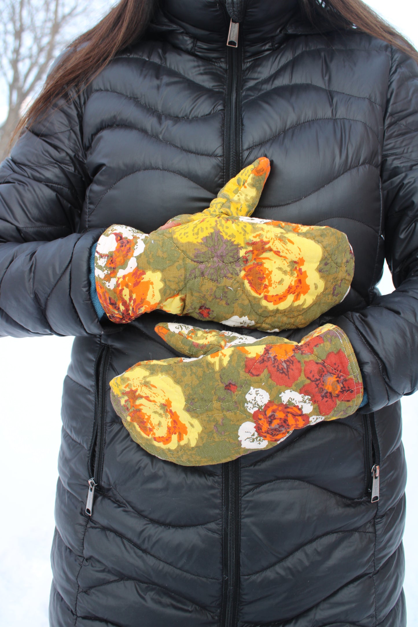 Vintage Patchwork Quilt Mittens #23