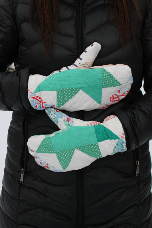 Vintage Patchwork Quilt Mittens #28