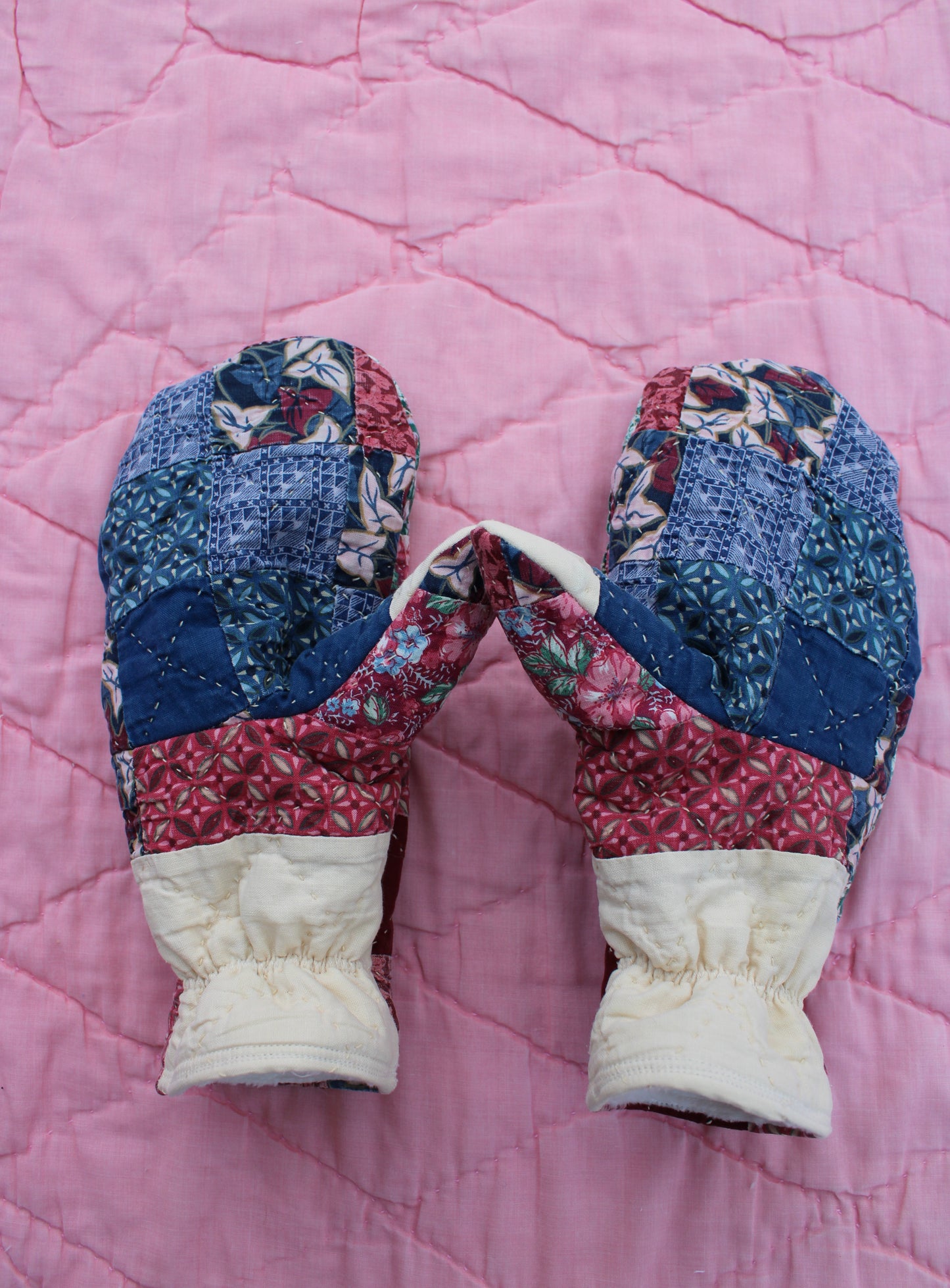 Vintage Patchwork Quilt Mittens #29