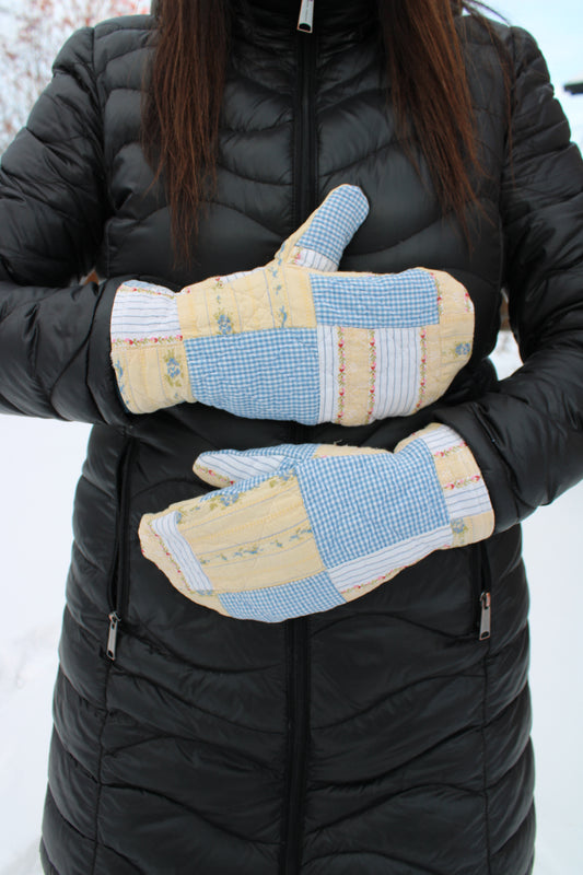 Vintage Patchwork Quilt Mittens #30
