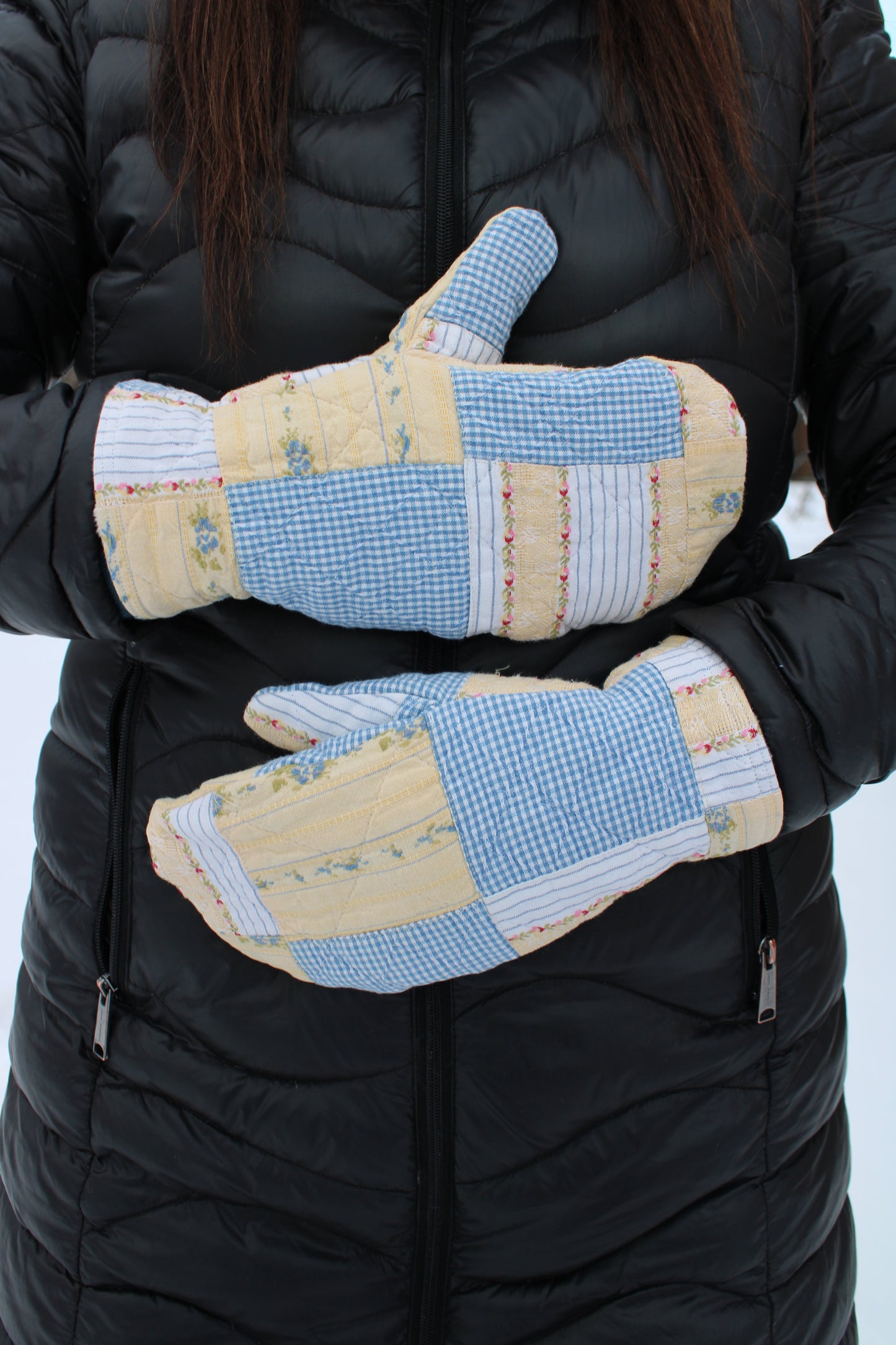 Vintage Patchwork Quilt Mittens #30