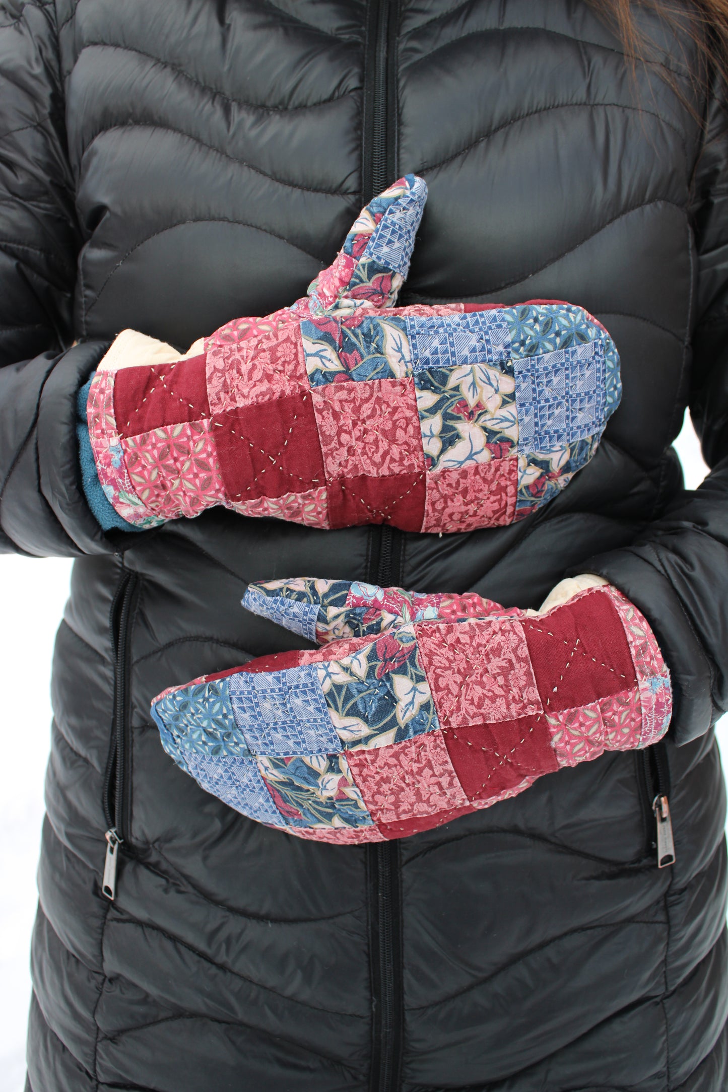 Vintage Patchwork Quilt Mittens #31