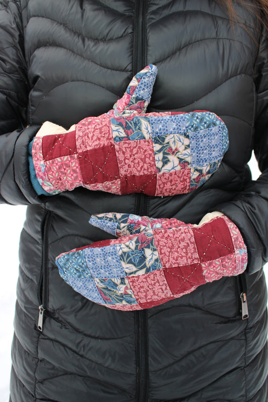 Vintage Patchwork Quilt Mittens #31