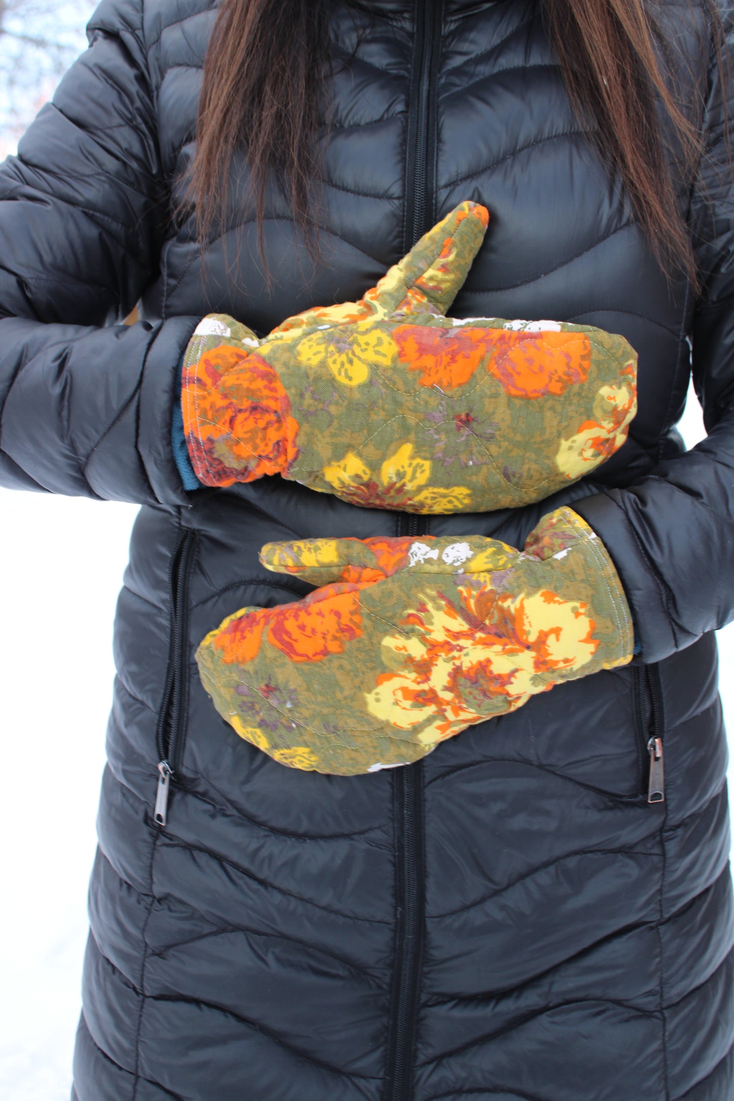 Vintage Patchwork Quilt Mittens #32