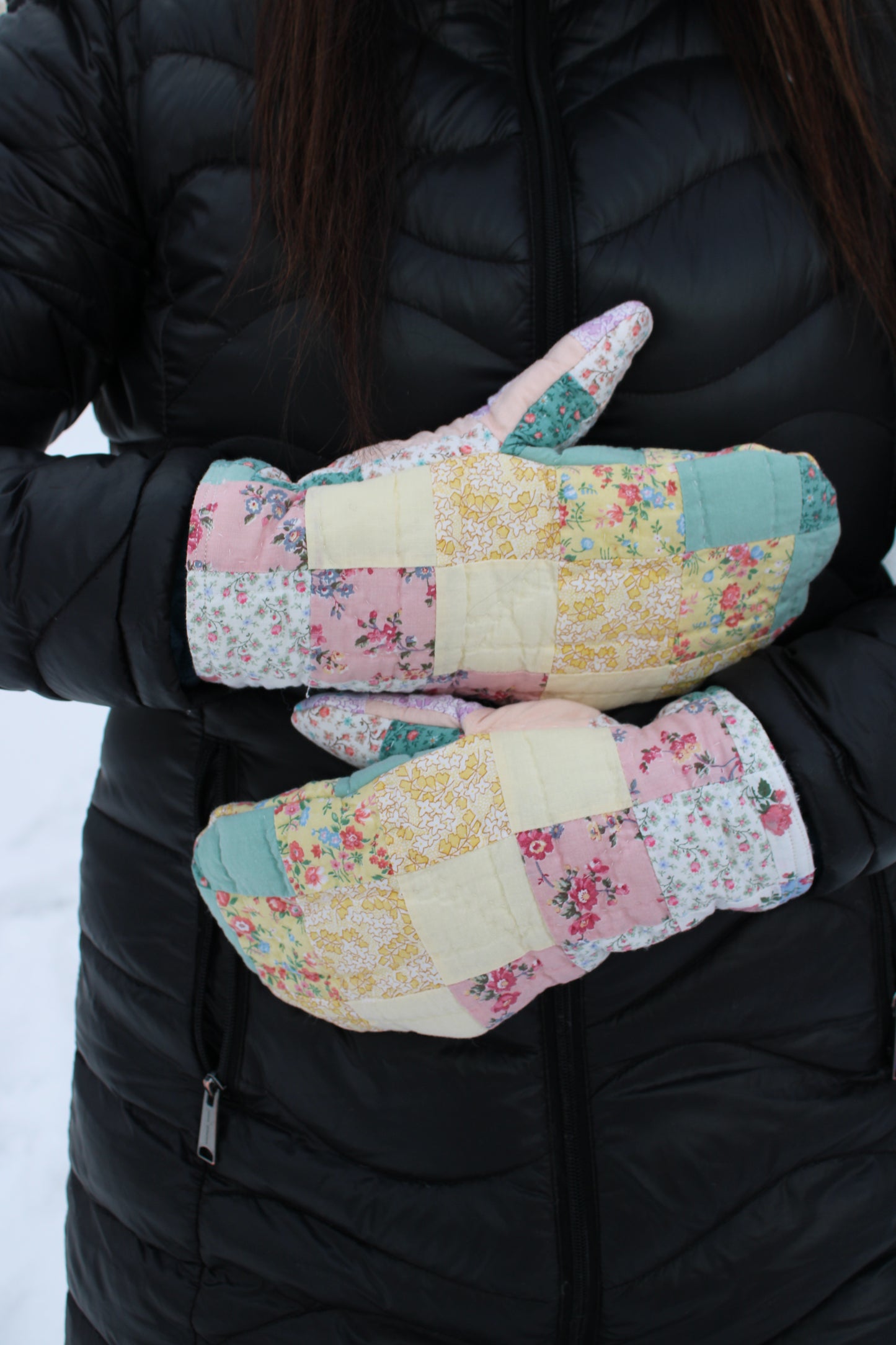 Vintage Patchwork Quilt Mittens #33
