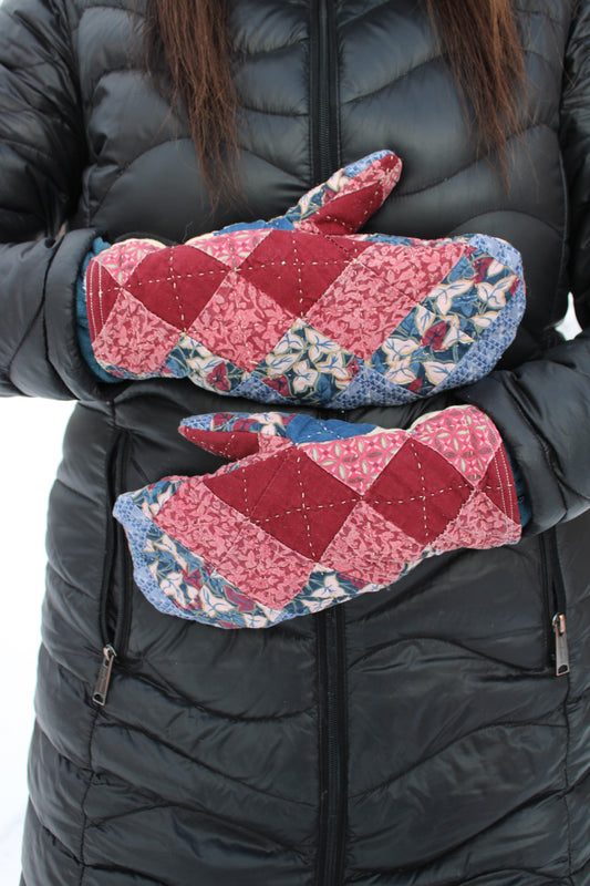 Vintage Patchwork Quilt Mittens #34