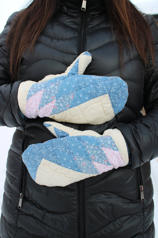 Vintage Patchwork Quilt Mittens #35