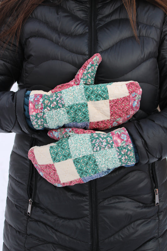 Vintage Patchwork Quilt Mittens #36