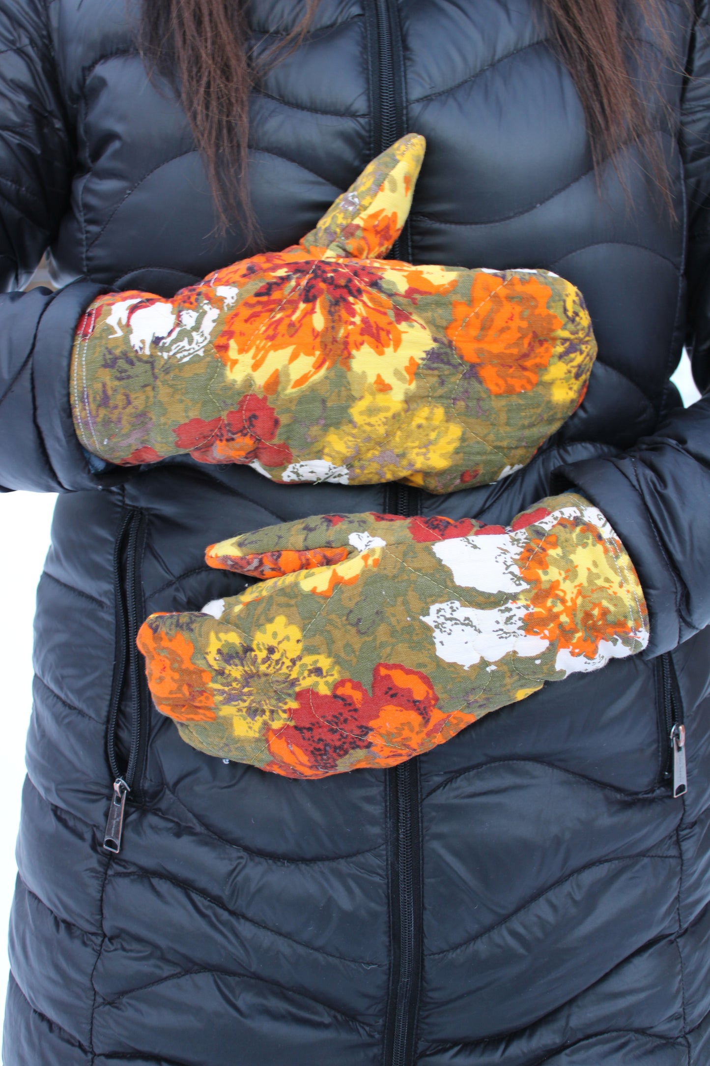 Vintage Patchwork Quilt Mittens #37