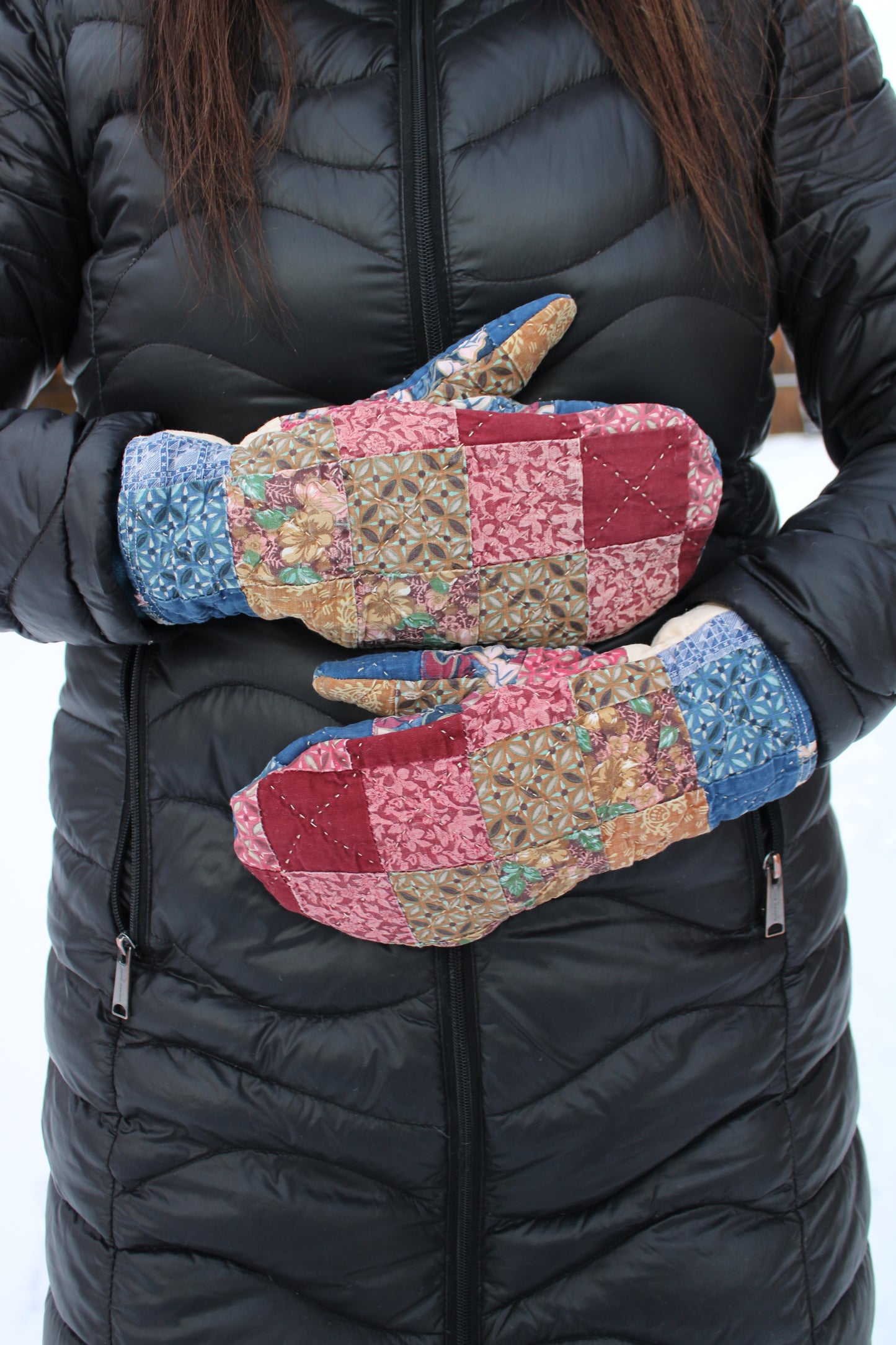 Vintage Patchwork Quilt Mittens #38
