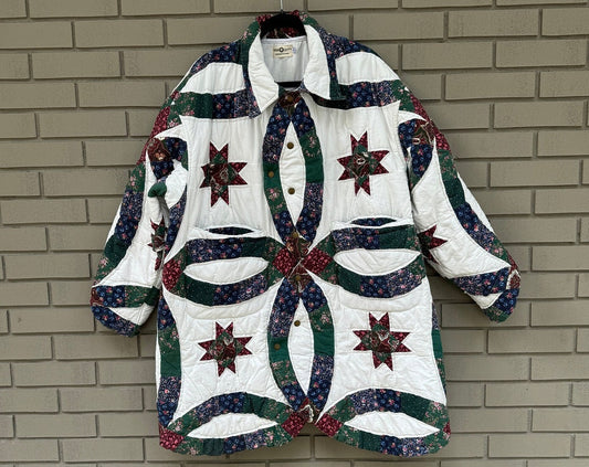 Vintage Quilt Jacket - Forest Green Wedding Ring (XL/XXL)